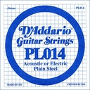 D'Addario Plain Steel Single Guitar String for Acoustic or Electric Guitars .014