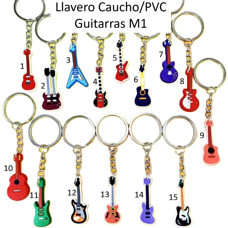 Llavero Caucho PVC Guitarras M1.webp