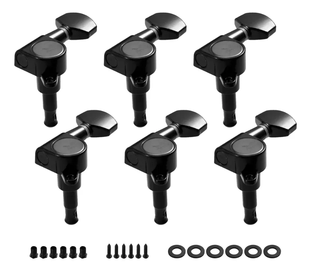 Clavijero G Electrica/Folk 6 en linea EKOS T26CGBK negro para guitarra