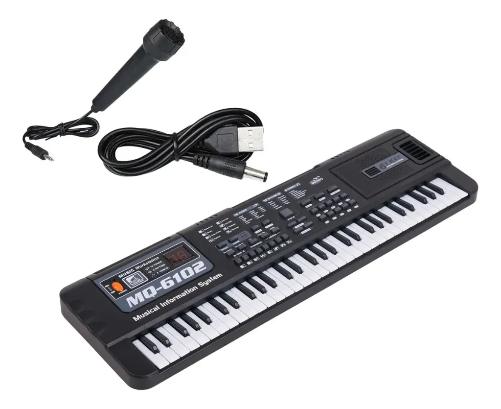 Piano 61 teclas MINI, Organeta MQ 6102 Teclado electrónico, varios colores.