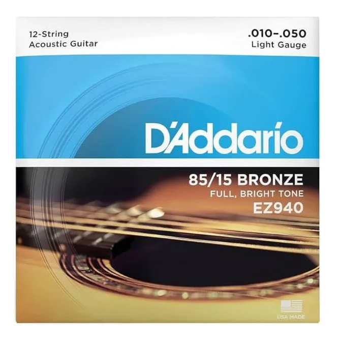 ENCORDADO D ADDARIO EZ940 Docerola 12 cuerdas FOLK Guitarra 12 cuerdas