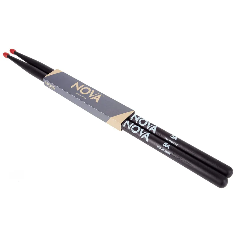 BAQUETAS Vic Firth NOVA 5AB, punta NYLON / MADERA, rojo, negro, natural, batería, percusión