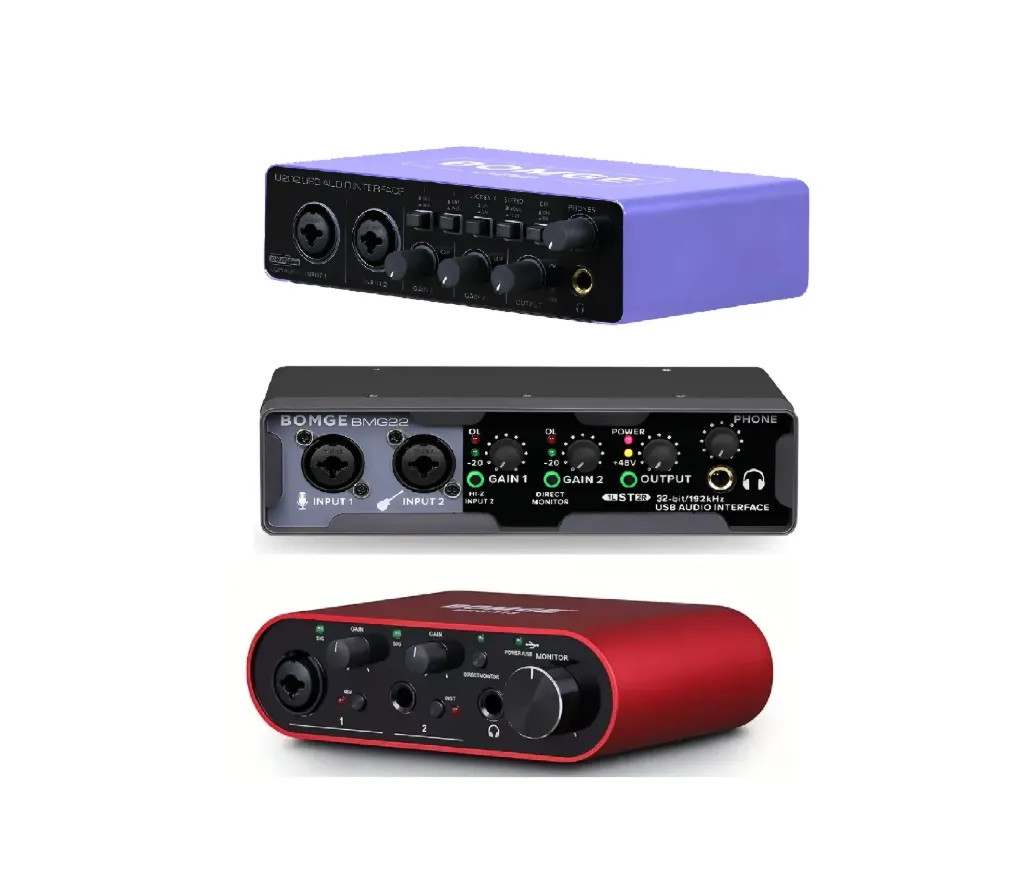 [BMG22] Interface Audio 2 Canales BOMGE, 32-Bit/192 Khz, U202hd, BMG22, Interfaz, Tarjeta de sonido, audio, Estudio, Grabación, Profesional. (BMG22)