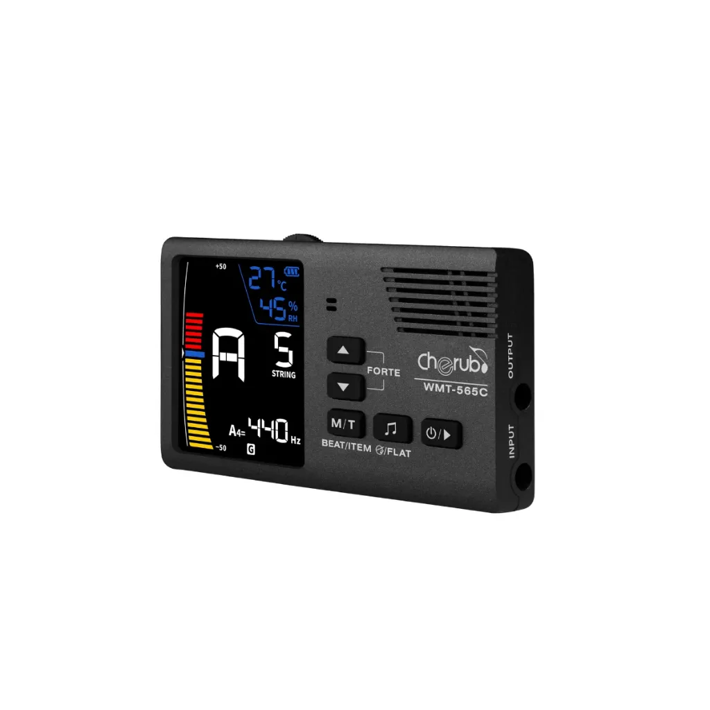 [WMT565C] Afinador Metrónomo Recargable de Plug 1/4" Cherub WMT565C con Micrófono de Pinza