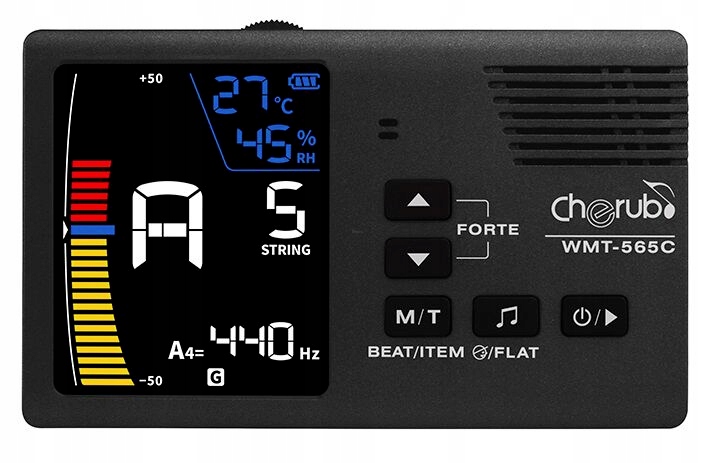 [WMT565C] Afinador Metrónomo Recargable de Plug 1/4" Cherub WMT565C con Micrófono de Pinza