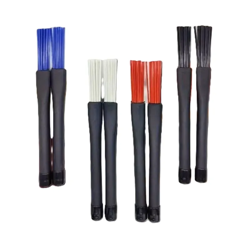[enr0] Escobillas Batería, SP, Nylon y Alambre, complemento para rute y baqueta, percusión. (Escobillas Nylon Rojas)