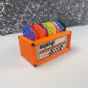 PORTA PICK, púa, plectro, pajuela, pluck, uña. uñeta, plumilla, llavero, Amplificador, Orange, guitarra,