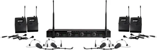 Microfono diadema (4 unidades) Gemini Uhf-04hl-s1234 Inalambrico 4 C, wireless, solapa