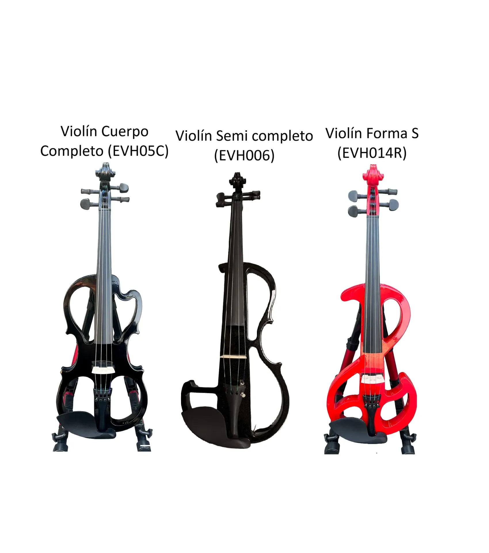 [EVH014R] Violin Silent, Silencioso, Eléctrico 4/4 ORCHEST EVH014R/EVH05C/EVH006 Diferentes diseños. Madera (Violín Forma S (EVH014R))