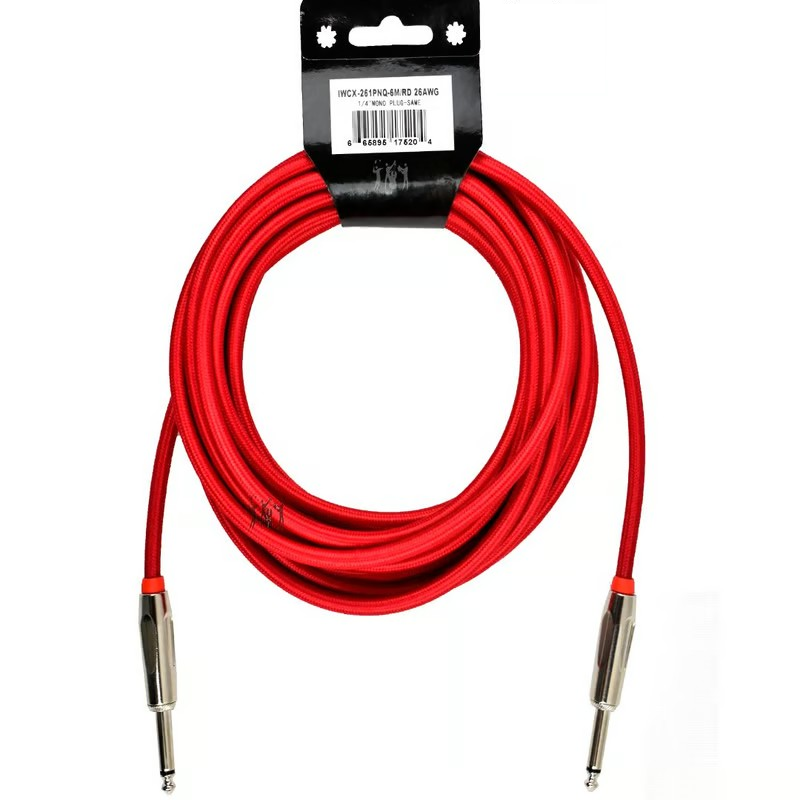 [IWCX261PNQ6M] Cable Línea 1/4" Mono para Instrumento Kirlin Rojo