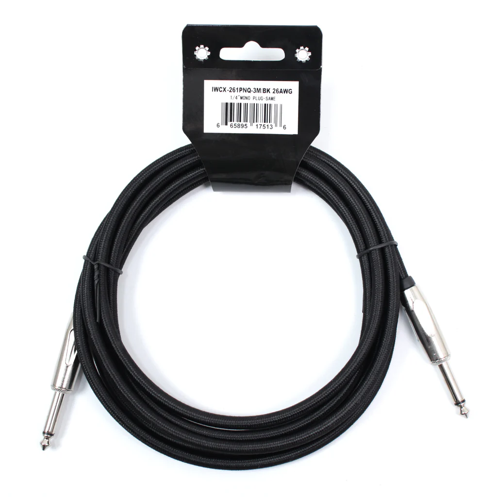 [IWCX261PNQ3M-BK] Cable Línea 1/4" Mono para Instrumento Kirlin Negro
