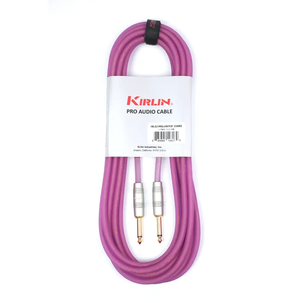 Cable Línea Profesional 1/4" Mono Silicona para Instrumento Kirlin Rosado