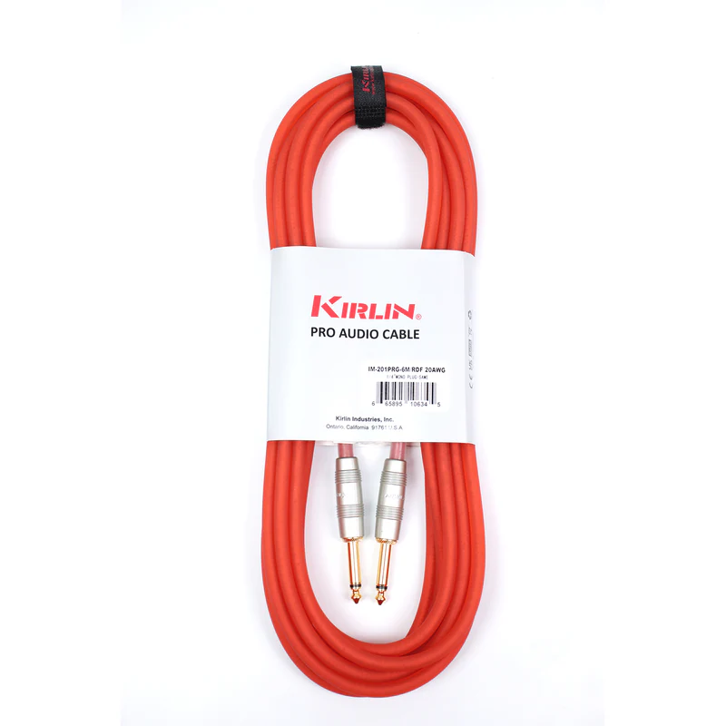 Cable Línea Profesional 1/4" Mono Silicona para Instrumento Kirlin Rojo