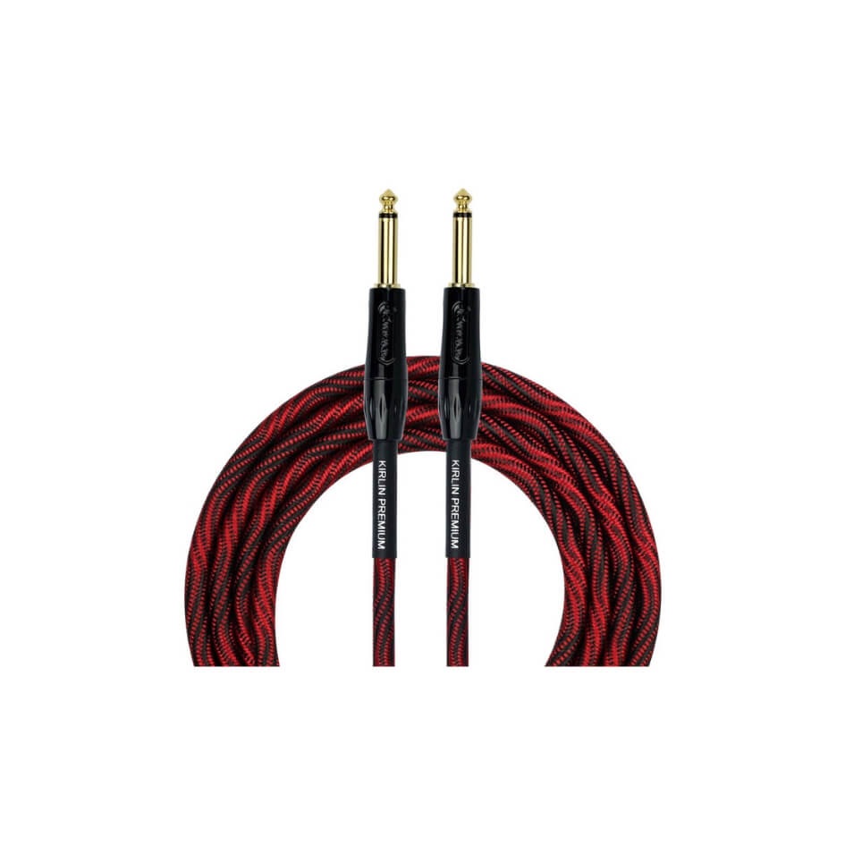 Cable Línea Profesional 1/4" Mono Reforzado para Instrumento Kirlin Premium Plus Rojo