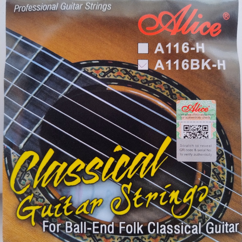 Encordado Guitarra Clasica Alice A116BKH Nylon Negro 