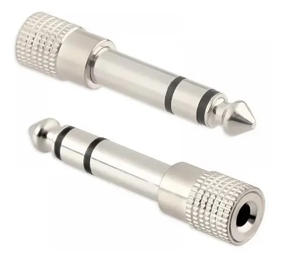 Convertidor Metalico Plug Estéreo 1/4 a Jack 3.5mm AD-163M