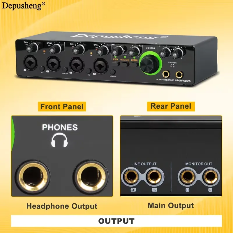 [DEPUSHENG4] Interfaz DEPUSHENG 4 Canales de Audio USB (24 Bits/192 KHz)