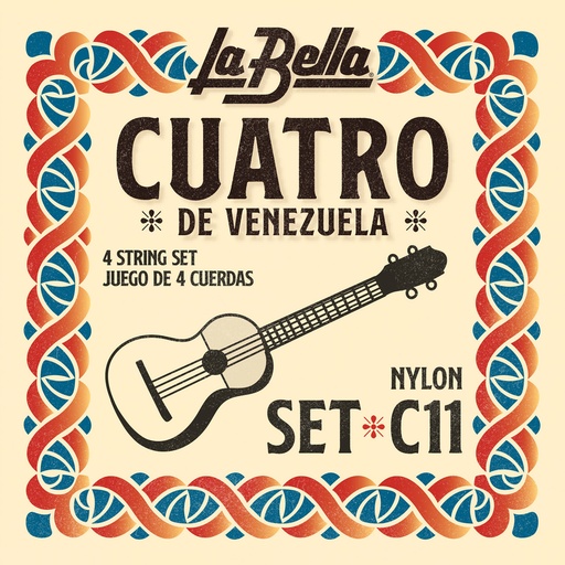 [C11] Encordado La Bella Cuatro De Venezuela Nylon