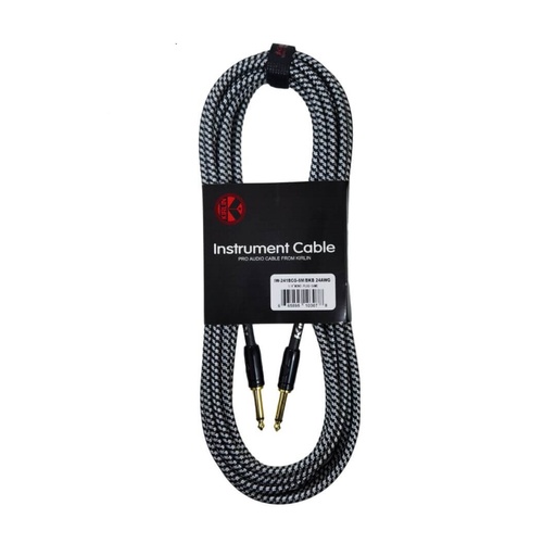 [IW241BCG6M-BKB] Cable Línea Profesional 1/4" Mono para Instrumento Kirlin Blanco