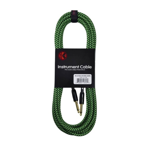 [IW241BCG6M-GRB] Cable Línea Profesional 1/4" Mono para Instrumento Kirlin Verde