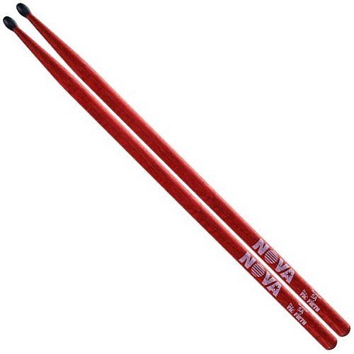 [N5ANR] Baquetas para Batería Punta Nylon Nova 5AN Color Rojo