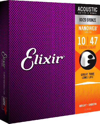 [11002] Encordado Guitarra Acústica Elixir Nanoweb 10-47